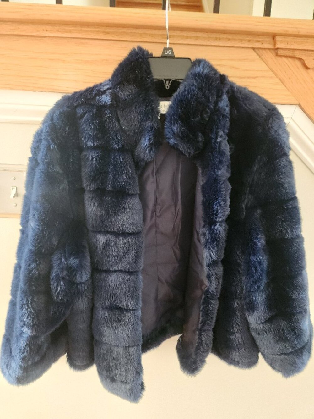 Faux Fur Jacket 1X gorgeous blueberry color NWOT